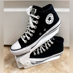 Converse Black & White Mid Top Sneakers